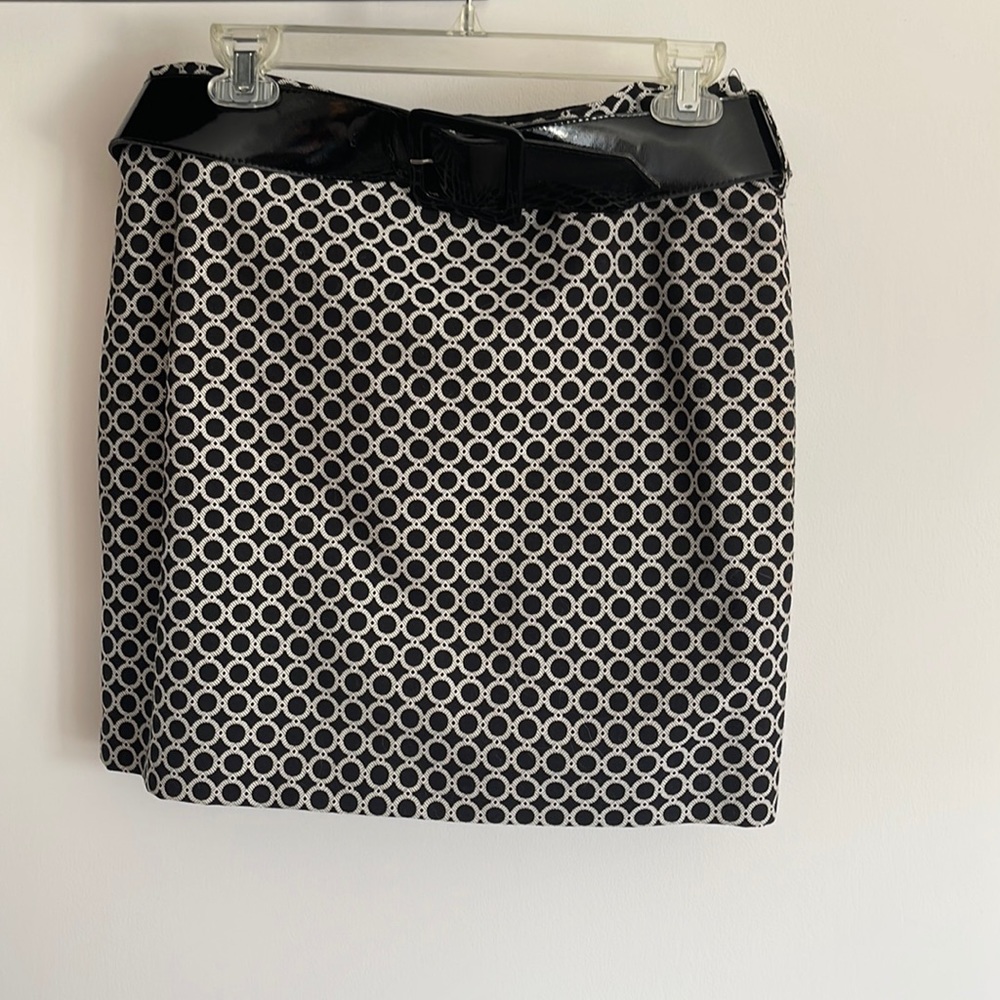 INC skirt with patten leather belt. Both in excellent condition.